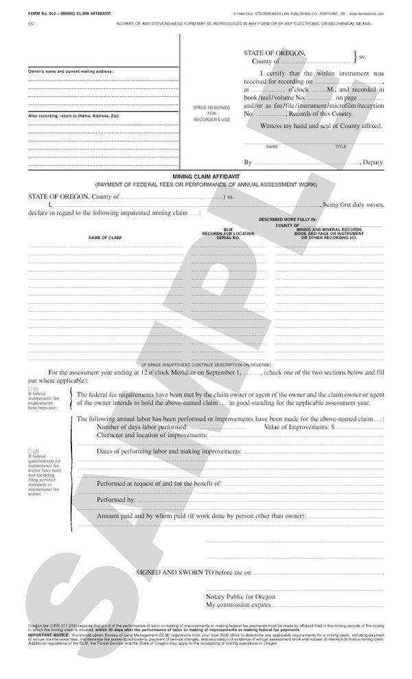 Claim Signs & Forms – Black Cat Mining